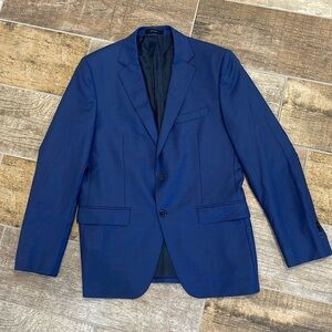 Massimo Dutti Mens Blue Wool Sport Coat Suit Jacket Size 40